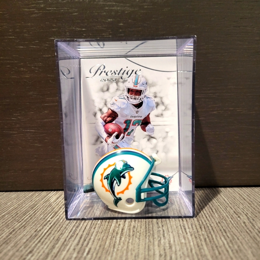 Jaylen Waddle Miami Dolphins Mini Football Helmet Sports Box